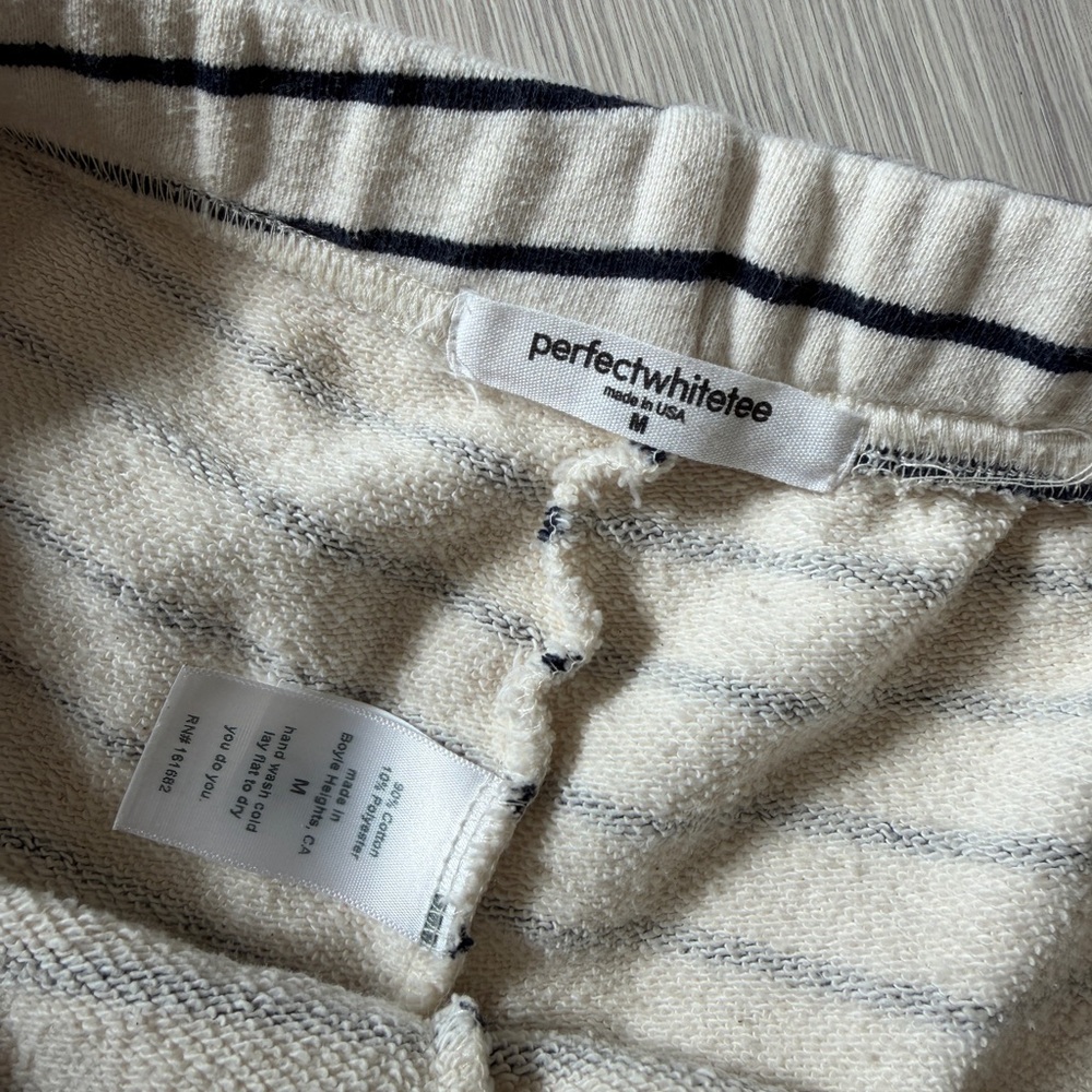 perfectwhitetee Stripe French Terry Short - Picture 2 of 3